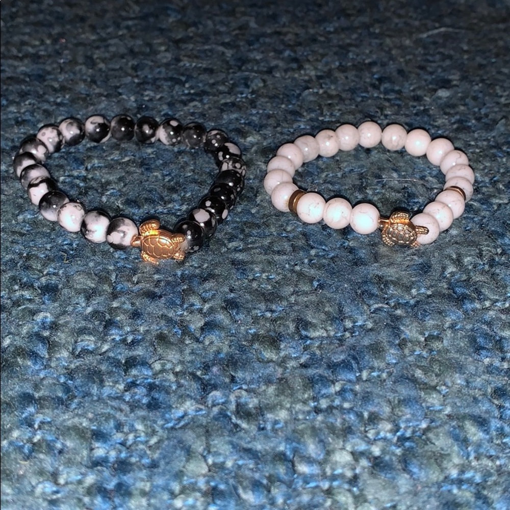 2 turtle marble bracelets